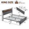Full/Queen/King Size Bed Frame with Headboard and Storage Drawers - 4 of 4