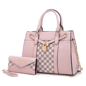 MKF Collection Christine Circular Print Vegan Leather Satchel Bag for Women with Matching Wallet by Mia K - 1 of 4