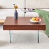 GlasFlength Square Coffee Table, Modern and Stylish Design, Suitable for Living Room, Patio, Bedroom, Brown, 31.5" * 31.5" * 15" - 2 of 4