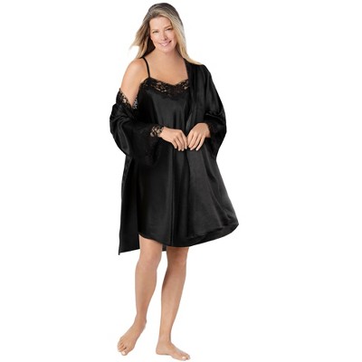 Amoureuse Plus Size The Luxe Satin Short Peignoir Set