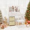 Tangkula Kids Vanity Set Princess Makeup Desk & Chair w/ Mirror & Lights Open Shelves - 4 of 4