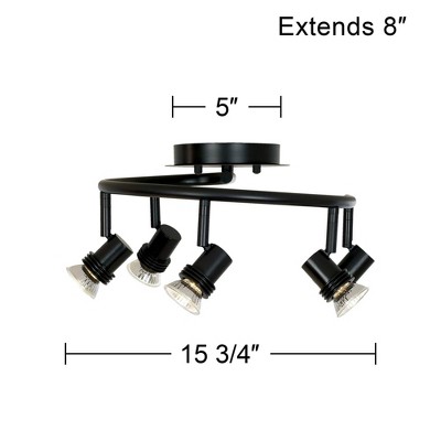 Black Spiral 5-Light LED Ceiling Fixture