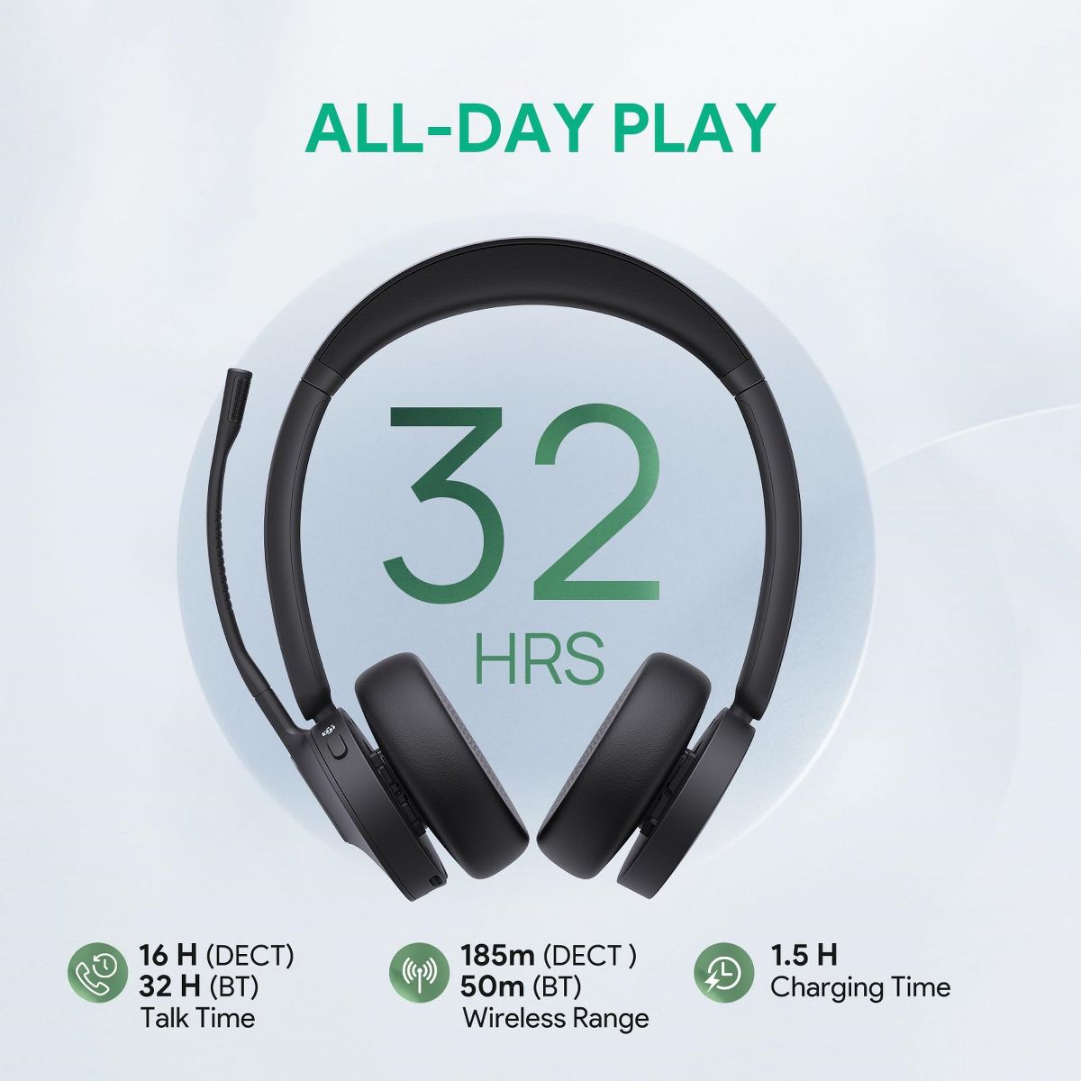 Yealink WH64 Dual Teams Wireless DECT Bluetooth Headset 1208674 - thumbnail 3