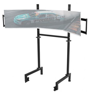Dardoo Adjustable Triple Monitor Stand for 50mm Round Tube Racing Sim Cockpit Supports 27/32 inches Screens with angle Adjustment for Immersive Gaming - 1 of 4