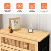 Pellebant 6 Drawers dressers for Bedroom Rattan Dresser Storage Tower Tall Fabric Dresser with Wood Top &Wood Handles - 3 of 4