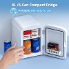 ZAFRO 4L Capacity/6 Cans Compact Refrigerator, Portable Mini Fridge,for Bedroom, Car/Office/Dorm,Brushed Stainless Steel Door - 4 of 4