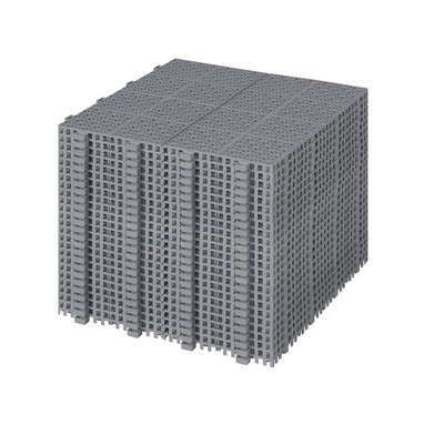 GlasFlength Carpet Tiles 24 Pack 12" Interlocking Deck Tiles 6613LBS Weight Capacity Waterproof for Bathroom Balcony, Gray, 12"*12"*0.43"