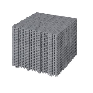 GlasFlength Carpet Tiles 24 Pack 12" Interlocking Deck Tiles 440LBS Weight Capacity Waterproof for Bathroom Balcony, Gray, 12"*12"*0.56" - 1 of 4