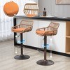 QingMoon 360° Swivel Rattan Barstools, Adjustable Counter Height Bar Chairs Set of 2 with Low Back and Footrest for Dining Room, Bar - 2 of 4