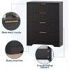 Fluted Dresser for Bedroom with 4 Drawers, 38.6 in Tall Modern Dresser with Gold Metal Handles - 3 of 4