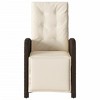 vidaXL Reclining Garden Chair Brown PE Rattan, Powder-Coated Steel - 4 of 4