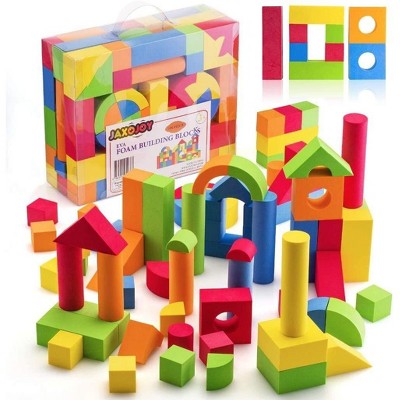 Image of JaxoJoy Foam Building Blocks for Kids - 108 Piece