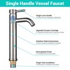 Yescom 12" Modern Bathroom Lavatory Vessel Sink Faucet Single Handle Brushed Nickel - 4 of 4