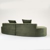 Corduroy Curved Compressed Modular Sectional Sofa, High-Density Sponge & Pillows - 3 of 4