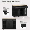LunaLulinlk 47 inch Kitchen Island with Extendable Dining Table, Rubber Wood Veneer Kitchen Table with Internal Storage Rack, Black - 4 of 4