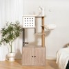 Okak Modern Multi-Level Wooden Cat Tree Storage Tower for Indoor,Dog/Cat Condo Cabinet with Litter Box Enclosure - 3 of 4