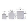 Syemin Planters Set of 3 Grid Ceramic Flowerpot with Drainage Hole, Modern Planter for Patio, Garden, Windowsill, White, 9.65"*9.65"*9.25" - 3 of 4