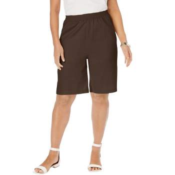 Evans  Women's Plus Size Linen Blend Short - Stone - 22w : Target
