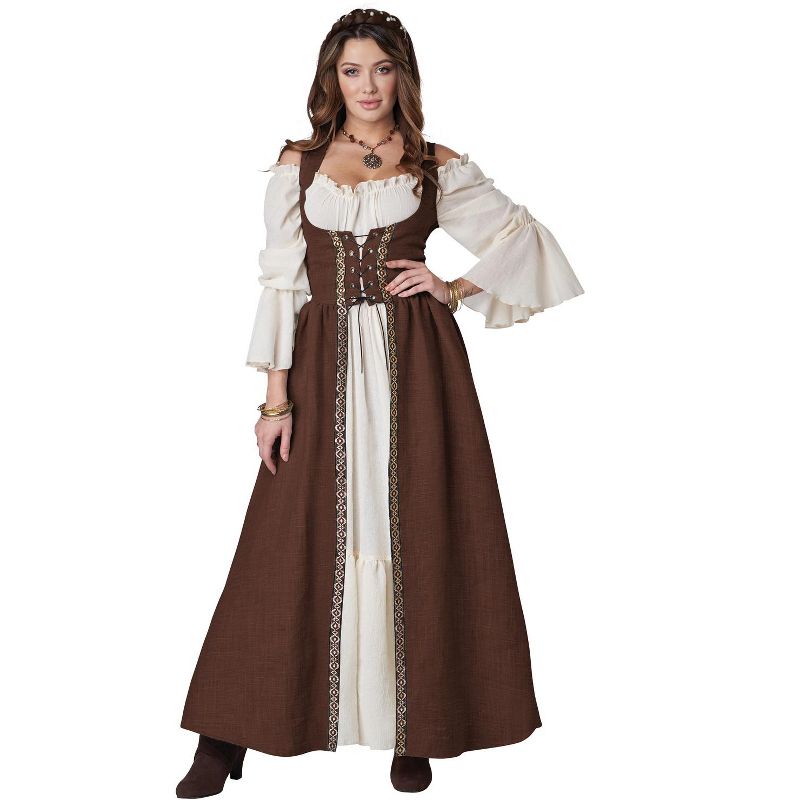 California Costumes Medieval Overdress Women's Costume (Brown), Large/X-Large, 1 of 4