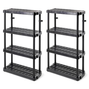 Gracious Living 4 Shelf Adjustable Ventilated Medium Duty Shelving Unit 14 x 32 x 54.5" Organizer for Home, Garage, Basement & Laundry - 1 of 4