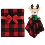 Hudson Baby Unisex Baby Plush Blanket with Security Blanket, Rudolph, One Size