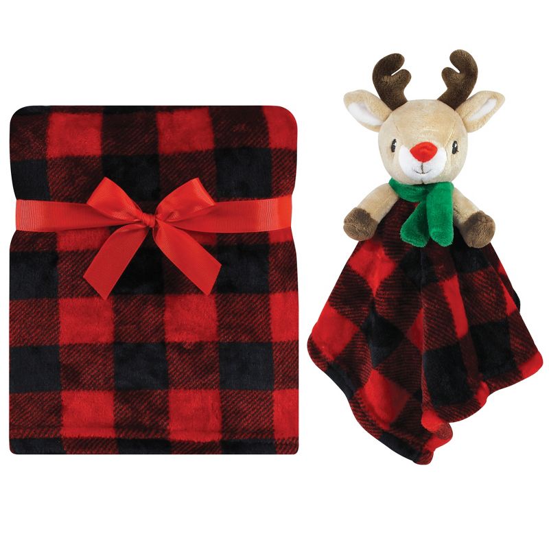 Hudson Baby Unisex Baby Plush Blanket with Security Blanket, Rudolph, One Size, 1 of 5