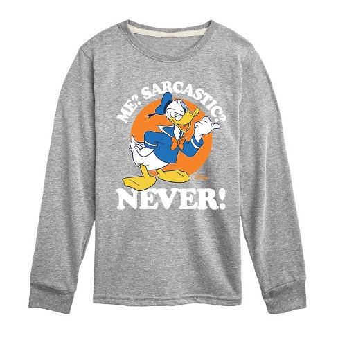 Boys' - Disney - Donald Me Sarcastic Never Long Sleeve Graphic T-Shirt - image 1 of 4