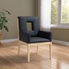 Meridian Furniture,Gwendolyn Vegan Leather Dining Arm Chair - 2 of 4