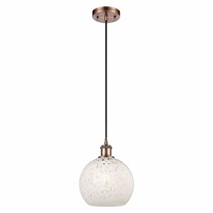 White Mouchette - 1 Light Cord Hung Mini Pendant In Modern Style-10 Inches Tall and 8 Inches Wide - 1 of 1