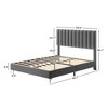 GARVEE Full Size Bed Frame with Velvet Upholstered Headboard and Strong Wooden Slats,No Box Spring Needed, Noise-Free, Easy Assembly, Grey - 2 of 4