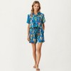 Anna-Kaci Lounge Women's Whimsical Garden Animal Print Pajama Set with Short Sleeve Button-Up Top and Matching Shorts - 3 of 4