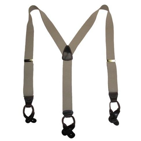 Ctm Men's Heavy Duty Clip-end Work Suspenders, Khaki : Target