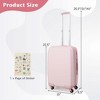 Costway 20'' Carry-on Luggage PC Hardshell Airline Approved Lightweight Suitcase Blue/Pink - 3 of 4