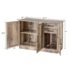 Costway Buffet Storage Cabinet Console Table Kitchen Sideboard Drawer Grey - 3 of 4