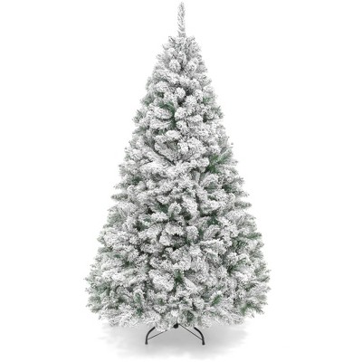 Best Choice Products Snow Flocked Christmas Tree, Premium Holiday Pine Branches, Foldable Metal Base