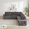 VYNXARIA 110-Inch Corduroy Corner Sofa,L Shaped Corner Couch with two storage spaces,Deep Seat Comfy Upholstered Couches for Living Room - 2 of 4