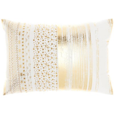 White and deals gold throw pillows