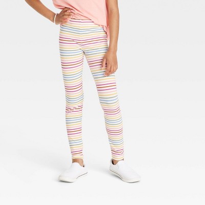 TargetGirls' Striped Leggings - Cat & Jack™ Cream