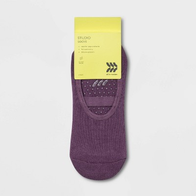 Solid Barre Liner Socks 2pk - Brown/Purple - All In Motion&#8482;_0