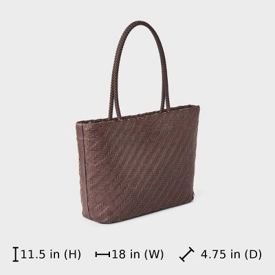 A New Day Woven Tote Bag - A New Day™ Elusive Brown — фото 6
