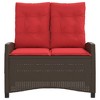 vidaXL Reclining Garden Bench Brown PE rattan Large - 3 of 4
