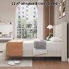 King Upholstered Bed Frame with Tall Wingback Headboard, Corduroy Platform with Wood Slat Support, No Box Spring Needed, Easy Assembly - 4 of 4