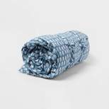 Wood Block Lounge Pillow Blue - Threshold™