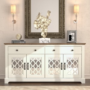 Galano 2-Drawer Sideboard with Mirrored Doors 58.7" W x 15.7" D x 29.2" H - 1 of 4