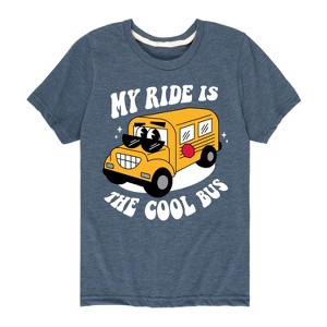 Boys' - Instant Message - Back To School My Ride Is The Cool Bus Short Sleeve Graphic T-Shirt - 1 of 4