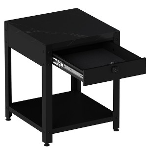 Vynxaria Square Double-Layer Coffee Table with Hidden Compartment & Fingerprint Lock - 1 of 4