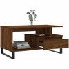 vidaXL Brown Oak Coffee Table - Engineered Wood Side Table with Metal Legs - 35.4"x19.3"x17.7" - 4 of 4