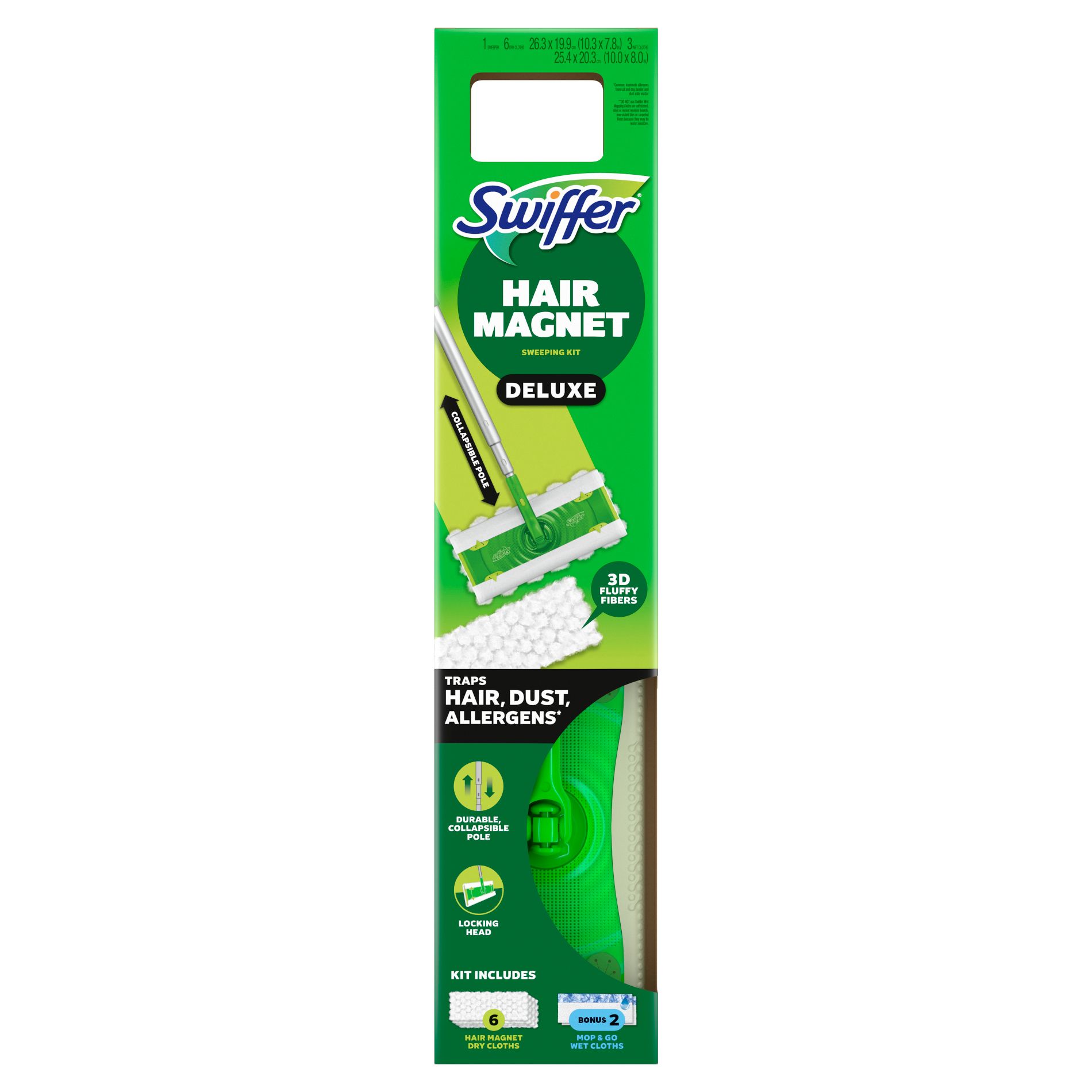 Swiffer Unscented Sweeper Hair Magnet Deluxe Starter Kit Floor Cleaners - 9pc