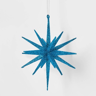 5.8in Turquoise Plastic Spike Starburst Christmas Tree Ornament - Wondershop™