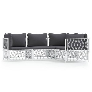 vidaXL Garden Lounge Set White, Dark Grey - 1 of 4